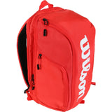 Wilson Super Tour Tennis Backpack Red Insulation Pocket Minimalist Design Racket Sport Two-toned Tennis Bag Max Hold 2 Racquets