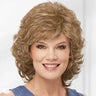 HAIRJOY Women Synthetic Hair Wigs Short Curly with Bangs  Shoulder Length Brown Blonde Grey White Wig