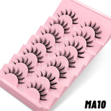 GROINNEYA Natural Long 10 Pairs 3D Mink False Eyelashes Fake Lashes Makeup Kit Mink Lashes Cat Eye lashes Short Eyelashes