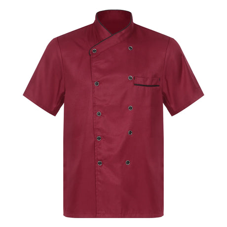 Unisex Chef Restaurant Jacket Short Long Sleeve Double-Breasted Chef Coat Men Women Canteen Hotel Kitchen Bakery Work Uniform