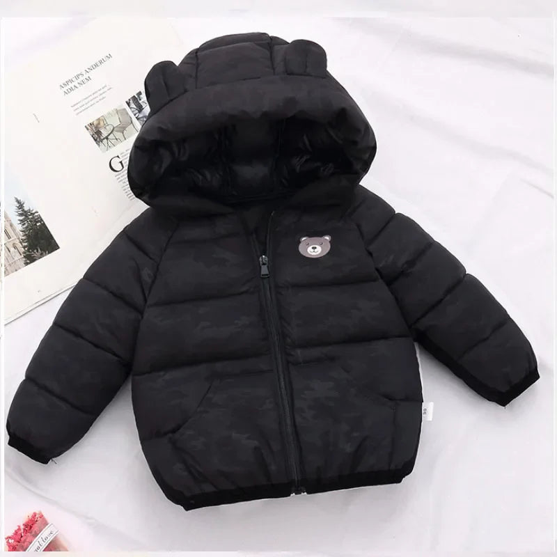 Better versatile Winter jacket boys and girls sweet cartoon print hooded warm coat 0-7 year old Bebe fashion children's clothing