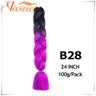 6 Pcs 24” Synthetic Braiding Hair Pink Jumbo Braids Hairstyles Purple Blue Blonde Ombre Hair Extensions For Women 100G/Pack