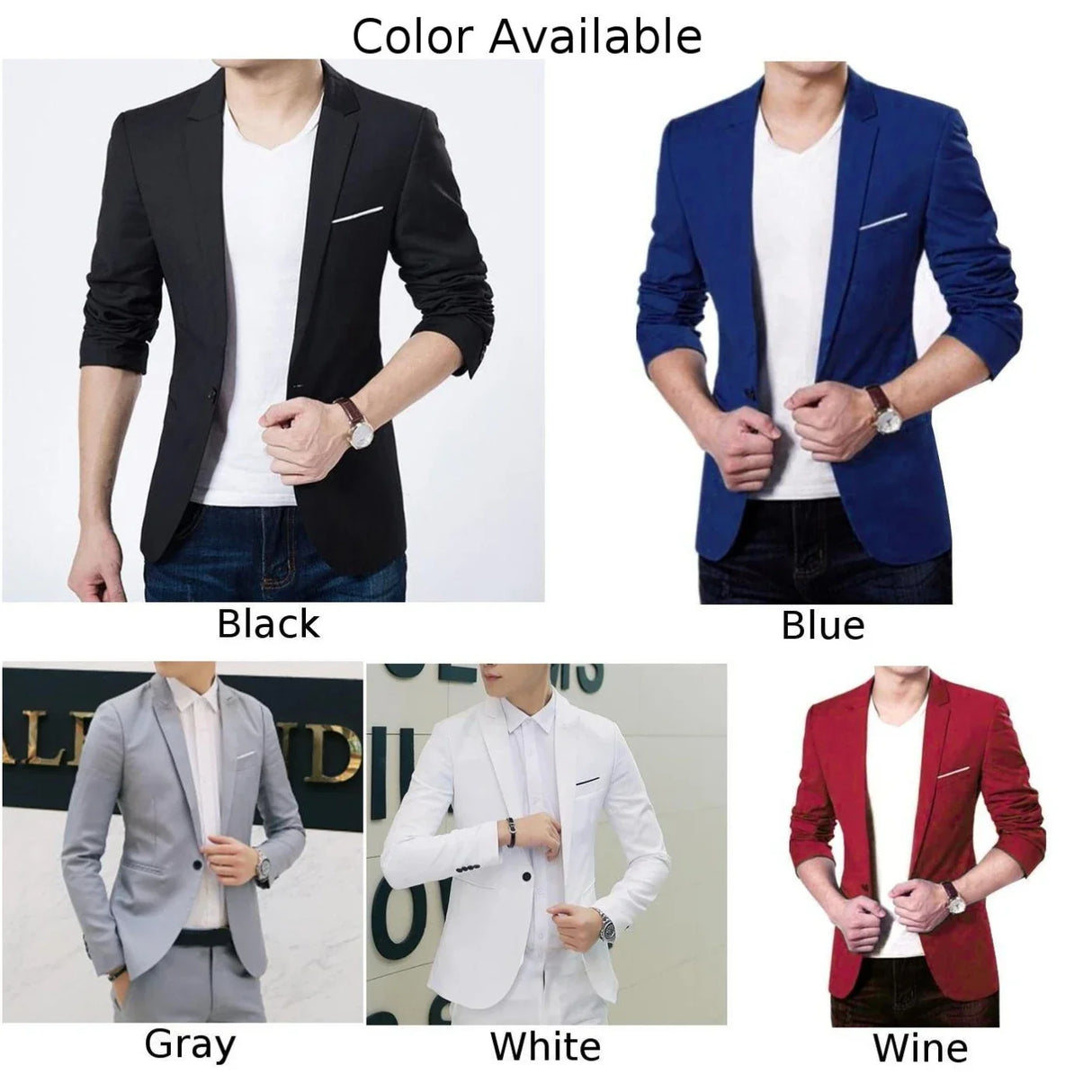 Men's Casual Slim Fit Formal Button Suit Blazer Coat Jacket Tops Mens Wedding Tuxedos Suits Blazer Masculino M -3XL Fashion