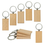 20 Pieces Blank Wooden Keychain Rectangular Key ID DIY gifts