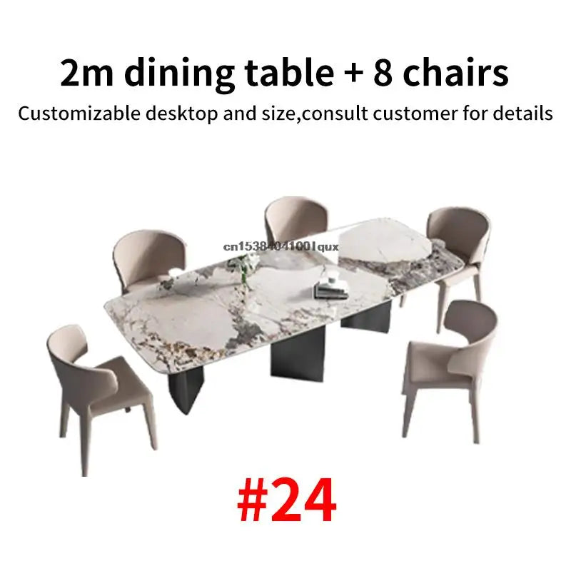 24 Dining Room Table Set Luxury Kitchen Furniture Modern Minimalist Dining Table With 6 Seats Customize Desktop Table And Chairs