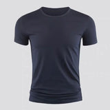 Men's Basic T-shirt Solid Color Short Sleeve Tee Summer Plain Casual Gym Muscle Crew Neck Slim Fit Tops T Shirts Male Clothing