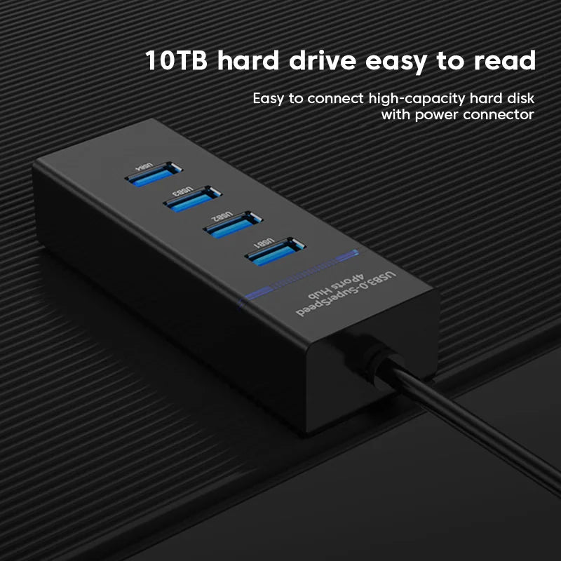 4 Ports 2.0 3.0 USB HUB Splitter High Speed Multi Splitter USB Adapter Expander Cable For Desktop Xiaomi Laptop Adapter USB HUB