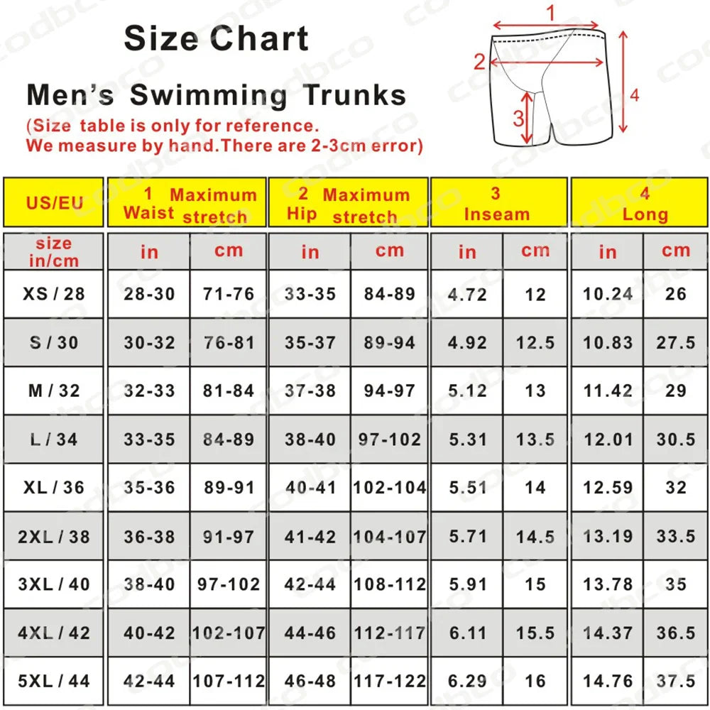 2024 Summer Swimming Trunks Men's Professional Tights Jammer Swimwear Outdoor Beach Printed Durable Training Surfing Swim Shorts