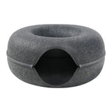 Donut Cat Bed Hiding House Indoor Tunnel Toys Pet Products Houses And Habitats Kittens Goods Removable Cat Bed Nest Accessories