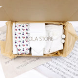 Viola Design Gift Box Hot Solid Floral Cotton Sock Necktie Set Clip Cufflinks Pin Hanky Men Wedding Party Daily Cravat Accessory