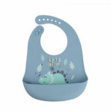 Waterproof Baby Bibs Baby Stuff Cute Cartoon Dinosaur Printed Kids Bib Girl Boy Adjustable Soft Silicone Bib Baby Feeding Stuff