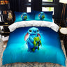 3D Cartoon Bedding Set Disney Lilo & Stitch Queen King Quilt Comforter Duvet Cover Set Children Kids Boys Bedroom Home Textile