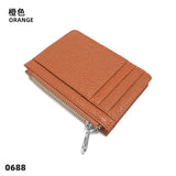 Personalize Initials Mini Wallet 100% Genuine Leather Zipper Coin Purse Card Holder For Men Women Custom Letters Gift Money Bag