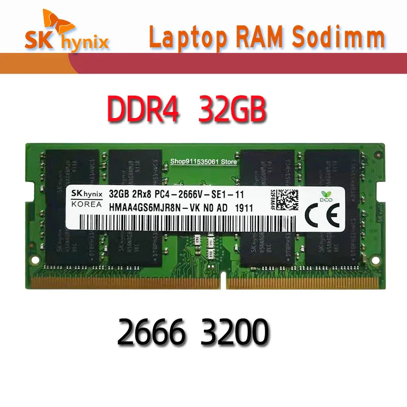 SK Hynix ddr4 4GB 8GB 16GB 32GB 2133MHz 2400MHz 2666MHz 3200MHz RAM Sodimm Laptop Memory pc4 4g8g16g32g 2133P 2400T 2666V 3200AA