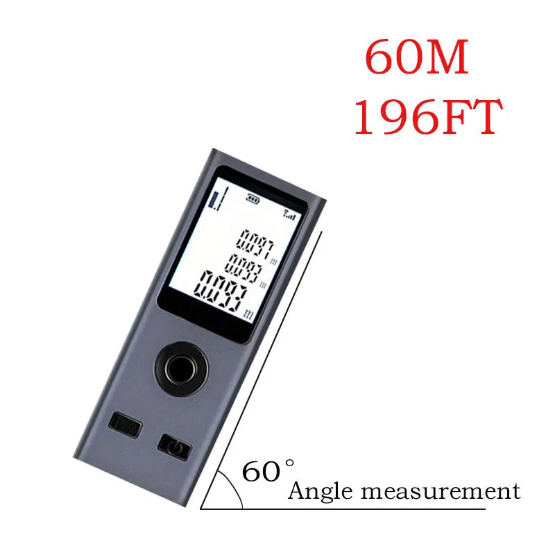 Mini Laser Rangefinder Digital Tape Measure Laser Ruler USB Charge Aluminum Alloy Fuselage Measuring Distance: 30m/50m