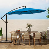 Patio Offset Hanging Umbrella 10 FT Cantilever Outdoor Umbrellas w/Infinite Tilt, Fade Resistant Waterproof Solution-Dyed