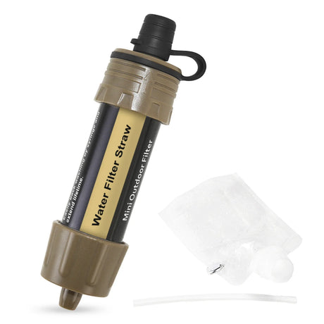 Outdoor Water Filter Straw Water Filtration System Emergency Water Drinking Purifier Sucker Travel Camping Hiking Survival Tools