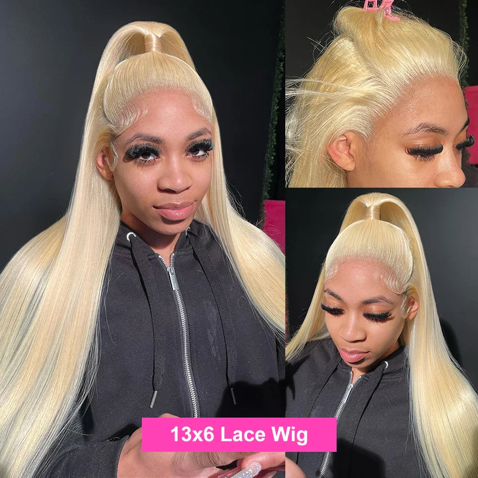 Luvin 30 40 Inch 13x4 Straight 613 Blonde Human Hair Wigs 250% Transparent Remy Brazilian 13x6 Color Lace Frontal Wig For Women