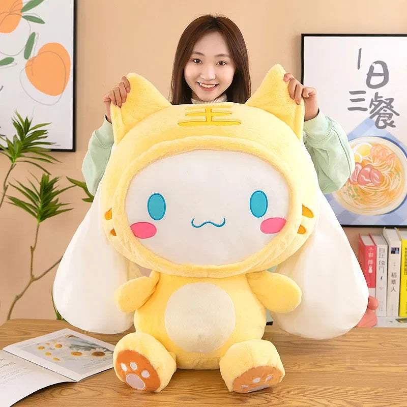 Giant Sanrio Kawaii Cinnamoroll Dog Plush Toys Pillow Stuffed Animal Comfort Soft Dolls Kids Birthday Gifts Cartoon Anime Toys