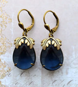 Bohemian Water Drop Blue Stone Earrings for Women Tibetan Jewelry Fashion Cubic Zircon Dangle Earrings Accessories