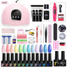 LILYCUTE Manicure Set For Quick Nail Extensions Gel Nail Polish With UV LED Nail Lamp Electric Nail Drill All For Nail Gel Tools