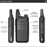 2PCS Baofeng BF-T20 5W Portable Mini Walkie Talkie VOX Charging USB For BF-C9 BF-888S KD-C1 Two Way Radio  Hotel Hunting