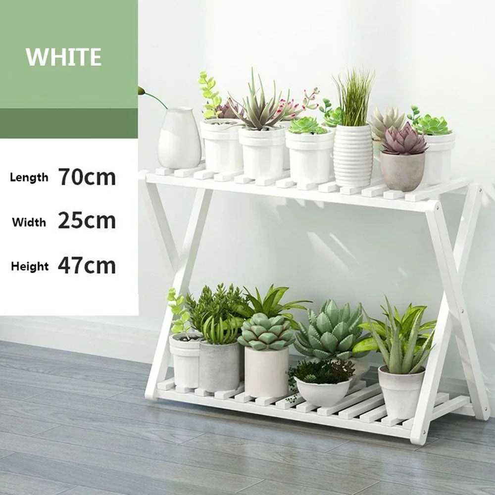 Wooden Multilayer Flowerpot Organizer Flower Holder Balcony Stand Pots Display Shelf Plant Stand Living Room Outdoor Furniture