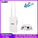 KuWFi 4g Outdoor Wifi Router With Sim Card Slot 150Mbps CAT4 LTE Routers All Weather Wifi Outside Booster Extender for IP Camera