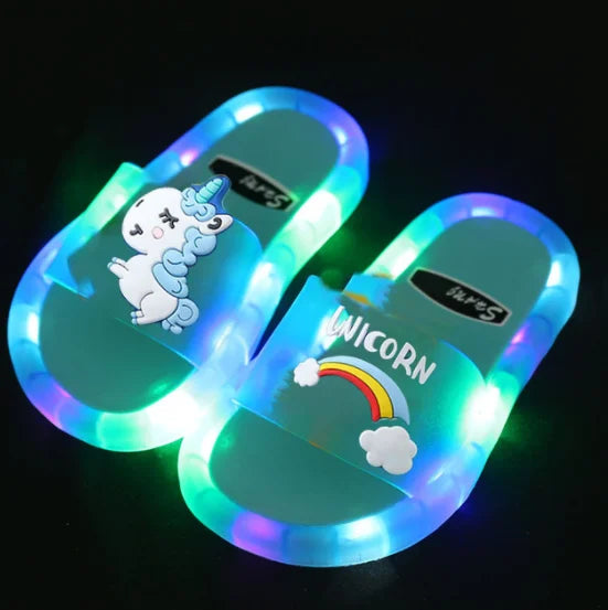 Cartoon Unicorn Animals luminescence Shoes Children’s Boys Girls Slippers Lighted Fashion Cute Shoes Toddler Slippers For Kids