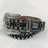 Rhinestone Belts for Women Luxury Diamond Strap Cowgirl Cowboy Bling Crystal Pin Buckle Studded Mens Belts