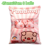 Cartoon Ramen Puff Cookie Bag Bubble Tea Plush Pillow Stuffed Kawaii Animals Axolotl Yellow Duck Bat Bunny Small Balls Candy Bag