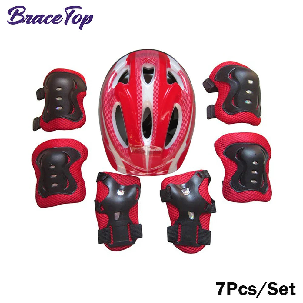 7Pcs Kids Skating Protective Gear Set Children Knee Wrist Guard Elbow Pads Bicycle Skateboard Ice Skating Roller Protector Guard