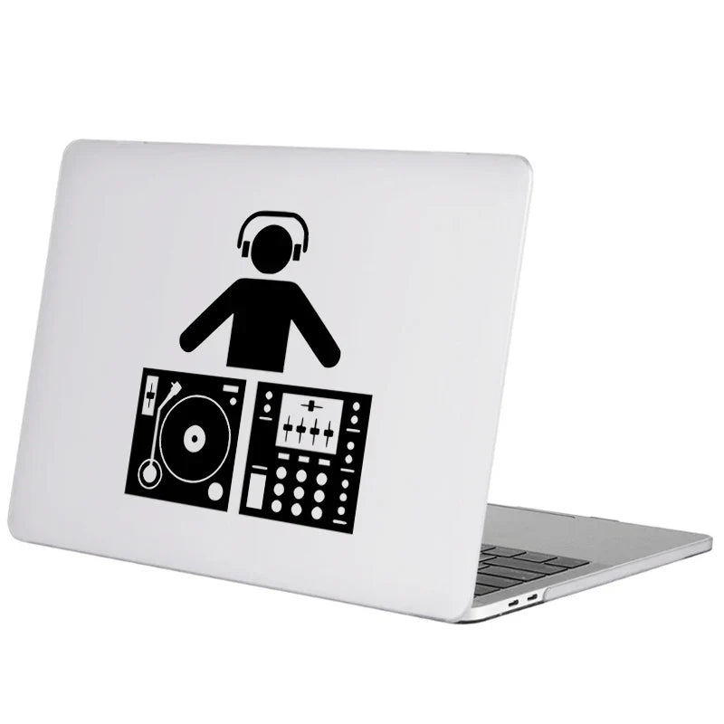 DJ Turntable Music Vinyl Laptop Sticker for Apple Macbook Pro 14 16 Air 13 Retina 15 Inch Mac Cover Skin Tablet Notebook Decal