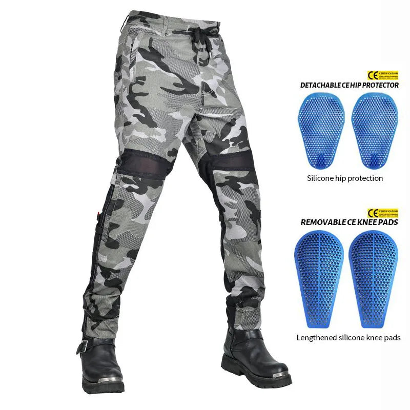 2 Camouflage Model Summer Riding 4 Season Knight Jeans Motorcycle Pants  Pantalones Motocicleta Hombre Featherbed Jeans Gears