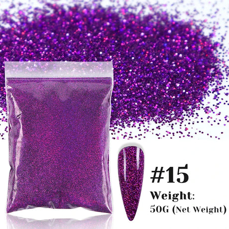 50g Holographic Glitter Powder Resin Art Glitter Laser  Nail Glitter Flakes Hexagon Shape Sparkly Sequins Resin DIY Accessories