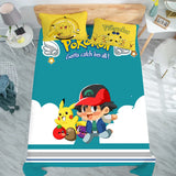 Animation Derivatives Keeppley Pokemon Pikachu Bed Flat Sheet Coverlet Kids Room Bed Sheet Bed Linen Bedding Sets Pillowcases