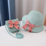 2-8 year old children's sun hat summer new straw bag hat set baby travel sunscreen beach hat sun Bucket hat children's straw hat