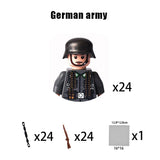 New WW2 Military Building Block Germany US British French Soviet Italian Action Figure Soldier Army Weapon Bricks Kids War Toys