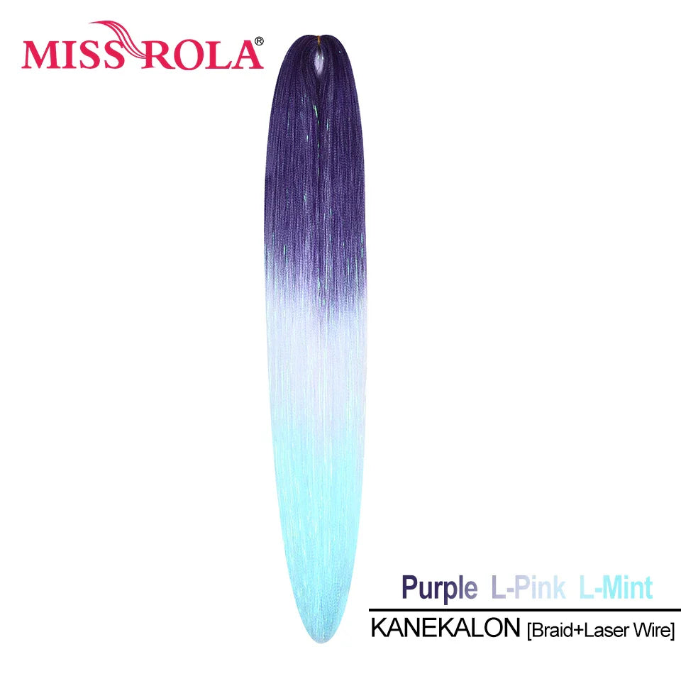 Miss Rola KANEKALON EZ Braid With Tinsel Wire DREAM OCEAN  New Color Synthetic Hair Extension Pre Stretched Twist Jumbo Braid