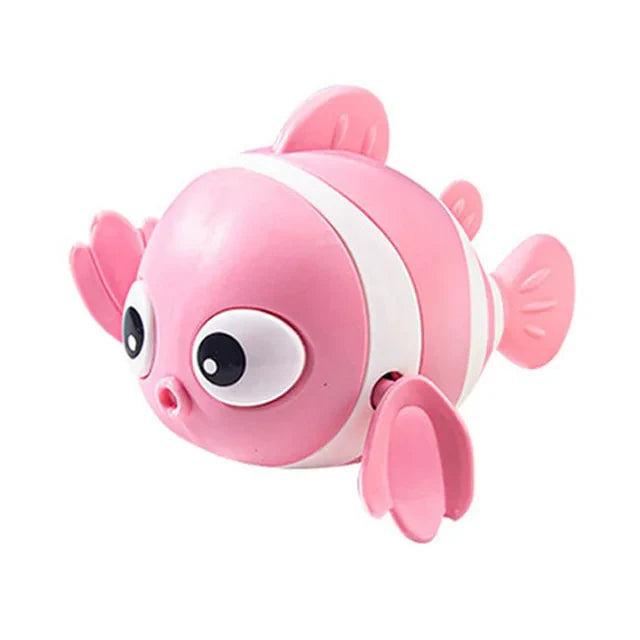 Baby Bath Toys Cute Swimming Fish Cartoon Animal Floating Wind Up Toys Water Game Classic Clockwork Toys For Toddlers