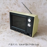 Retro Mini TV Television Watch Dollhouse Scene Model Miniature TV Model Toys Kitchen Furniture Playable video