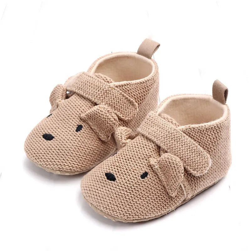 Adorable Infant Slippers Toddler Baby Boy Girl Knit Crib Shoes Cute Cartoon Anti-slip Prewalker Baby Slippers