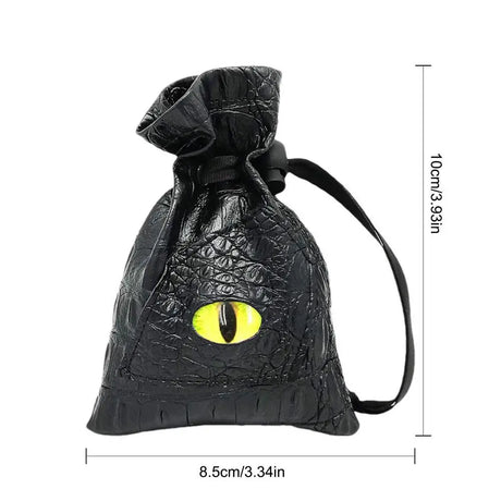 PU Leather Dice Bag Creative Dragon Eye Pattern Dice Bags With Drawstring Dice Organizer String Pull Coin Purse Magic Bag