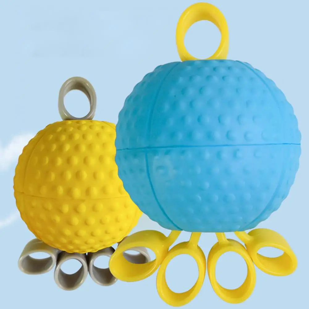 Hand Grip Strength Trainer Ball with Elastic Silicone Finger Cot Hand Rehabilitation Training Finger Stretching Exercise Tool