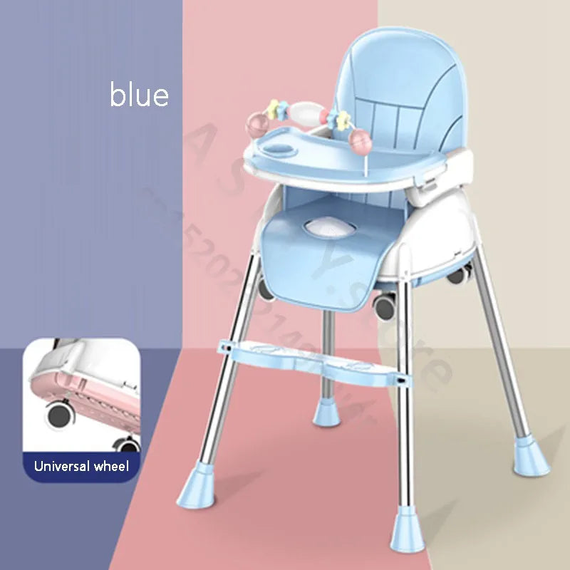 Folding Baby Highchair Kids Chair Dinning High Chair for Children Feeding Baby Table and Chair for Babies Toddler Booster Seat