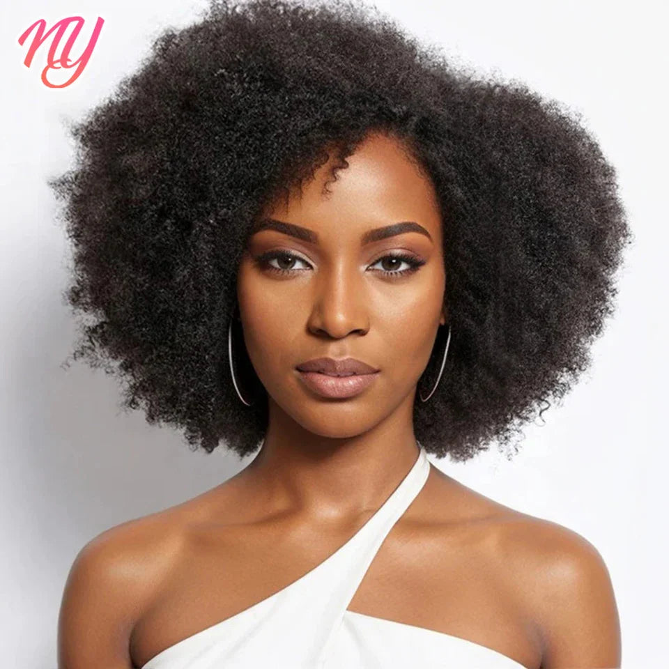 Afro Kinky Curly Lace Front Wig Brazilian Remy Human Hair HD Lace Natural Hairline 13X4X2 Glueless Afro Short Bob Human Hair Wig