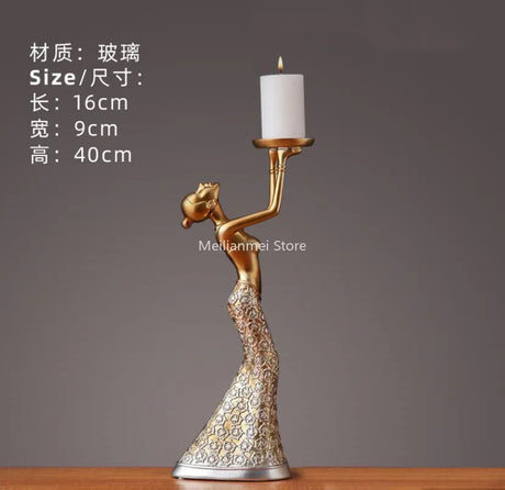 Nordic home decoration Gold candle holder Living Room ornament Home resin candelabra wedding centerpiece Gift