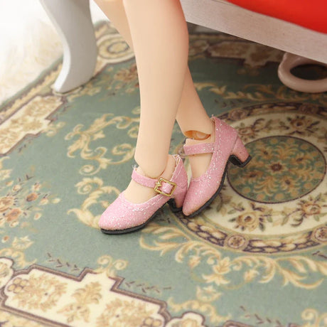 2.3cm*1cm Doll Shoes Ob24 22 Doll Noble Bow High Heels With Button For Blythes Licca Azones Ob24 Ob22 Fr Doll Body