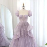 Sharon Said Elegant Lilac Saudi Arabia Evening Dress for Wedding 2024 Luxury Dubai Long Women Engagement Party Prom Gowns SS452