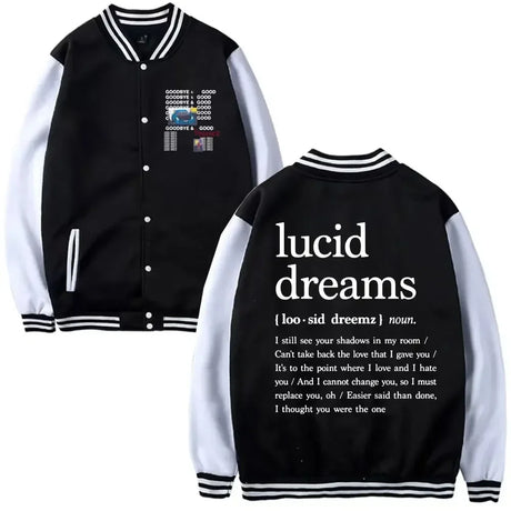 Juice WRLD Print Men Women Hip Hop Jacket Coat Sweatshirts Hoodie Baseball Uniform Streetwear Boys Girls Cardigan Tops Clothes